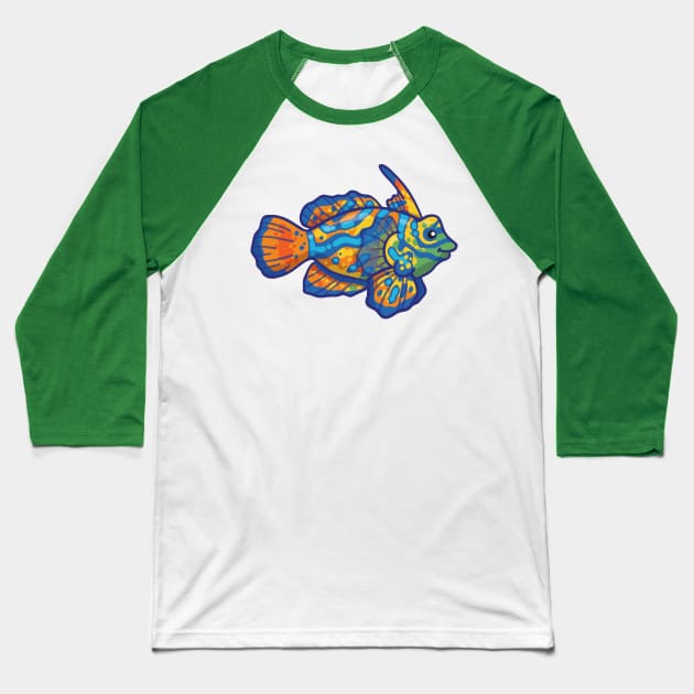 Mandarinfish Baseball T-Shirt by bytesizetreasure